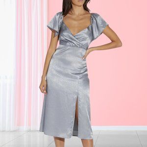 NWT Shoedazzle Dusty‎ Blue Midi Dress - Size Small